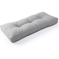 Sunrox Lokgrip Non Slip Tufted Memory Foam Bench Cushion, Fadeshield Water Resistant Durable Thicken Outdoor/Indoor Bench Seat Pads 42X16X4 Inch, Heather Grey