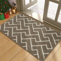Hicorfe Door Mat Indoor Doormat, 24"X35" Front Back Door Rubber Backing, Low-Profile Entrance Rugs, Absorbent Resist Dirt Doormats Inside Doormat For Entryway(Beige)
