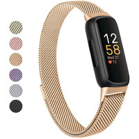 Vanjua For Fitbit Inspire 3 Bands Women Men, Stainless Steel Metal Mesh Loop Adjustable Magnetic Wristband Replacement Straps Compatible With Fitbit Inspire 3 Fitness Tracker (Rose Gold)