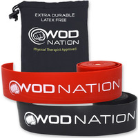 Wod Nation Muscle Floss Bands Recovery Band For Tack And Flossing Sore Muscles And Increasing Mobility : Stretch Band Includes Carrying Case (1 Black & 1 Red)