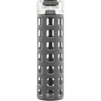 Ello Syndicate Glass Water Bottle With One-Touch Flip Lid, Grey , 20-Ounce