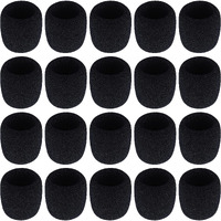 Microphone Foam Covers,Augshy 20 Pack Thick Handheld Stage Microphone Cover Foam Karaoke Dj Microphone Covers Disposable(Black)