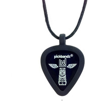 Pickbandz Necklace Silicone Guitar Pick Holder In Epic Black - Double Sided - Fits All - Fully Guaranteed - Rock What You Love With Pickbandz