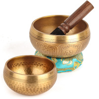 Relaehih 2Pack Tibetan Singing Bowls Set-100% Handmade In Nepal Sound Bowl Meditation Set For Meditation, Yoga, Chakra, Meditation Gifts, Unique Gifts For Women