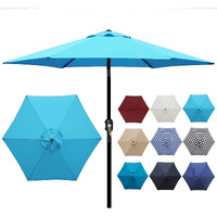 Blissun 7.5 Ft Patio Umbrella, Yard Umbrella Push Button Tilt Crank (Light Blue)
