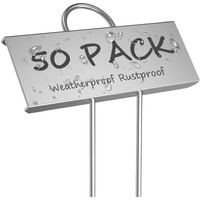 Startostar 50-Pack Metal Plant Labels Weatherproof Garden Markers,Height 10.6'', Label Area 3.5''X 1.2'' Reusable Nursery Tags For Vegetables Herb Flower Seed Greenhouse - Zinc