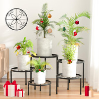 Linpla 5-Pack Decent Metal Plant Stands, Heavy Duty Flower Pot Stands For Multiple Plant, Anti-Rust Iron Plant Pot Shelf, Decoration Racks For Home Indoor And Outdoor (5 Pack Black)