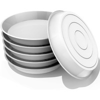 Upmct 6 Pack Plant Saucer, 4 6 8 10 12 Inch Durable Plant Tray Flower Pot Saucer Round Pallets For Indoors And Outdoor, Plant Container Accessories (6 Inch, White)