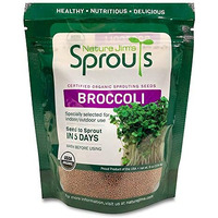 Nature Jims Sprouts Broccoli Sprout Seeds - Certified Organic For Indoor/Outdoor Use - Rich In Sulforaphane Healthy, Nutritious Broccoli Seeds Sprout In 5 Days - 8Oz