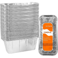 50-Pack Blackstone Griddle Accessories Drip Pan Liners, Aluminum Foil Pan Disposable For 17" 22" 28" 36" Blackstone Griddle Drip Tray Holder Grill Rear Grease Catcher Cup Liners