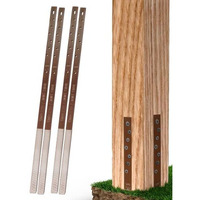 Post Buddy Pack Of 4 Easy Fence Post Repair (To Fix 2 Broken Wood Posts), Fast And Easy To Install, Highly Effective, Long-Lasting