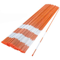 Sunnyglade 100Pcs 48 Inch Driveway Marker Set 1/4 Inch Dia Fiberglass Reflective Snow Stakes With Steel Drill Bit & Protection Gloves For Parking Lots, Walkways(100, 1/4 Inch)