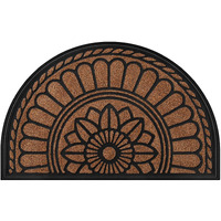 Mibao Half Round Door Mat, Non-Slip Welcome Entrance Way Mat, Durable Rubber Door Mats, Low-Profile Heavy Duty Doormat, Half Circle Mats For Garage, Patio, High Traffic Areas, 24" X 36", Coffee