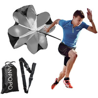 Anpopo Bfsmile Running Speed Training 56" Parachute With Adjustable Strap, Free Carry Bag. Speed Chute Resistance Running Parachute For Kids Youth And Adults (1 Umbrella)