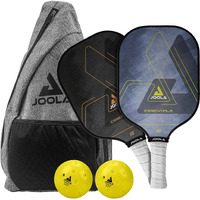 Joola Essentials Pickleball Paddles Set With Reinforced Fiberglass Surface And Honeycomb Polypropylene Core - Pickleball Set Includes 2 Pickleball Rackets, 2 Pickleball Balls, And Sling Bag