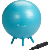 Gaiam Kids Stay-N-Play Children's Balance Ball - Flexible School Chair Active Classroom Desk Alternative Seating  Built-In Stay-Put Soft Stability Legs, Includes Air Pump, 52Cm, Blue