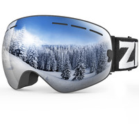 Zionor X Ski Snowboard Snow Goggles Otg Design For Men & Women With Spherical Detachable Lens Uv Protection Anti-Fog