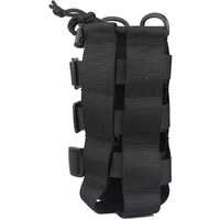 Patiosguard Tactical Water Bottle Pouch For Molle Systems, Adjustable Outdoor Sports Kettle Carrier Holder (Black)
