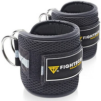 Fightech Ankle Straps Cable Machine Attachment For Gym - Cable Kickback Ankle Straps - Padded Ankle Cuffs For Glute Kickbacks And Leg Workouts (Black/Classic)