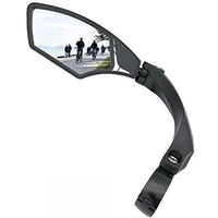 Hafny New Handlebar Bike Mirror, Hd,Blast-Resistant, E-Bike Mirror, Glass Lens, Hf-Mr095 (Silver Left)