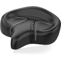 Bluewind Oversized Bike Seat, Wide Bicycle Saddle Novel Backrest Design For Electric Bike, Universal Fit Exercise Bike Or Road Stationary Bike Seat Cushion For Men & Women (Black)