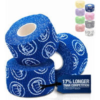 Wod Nation Weightlifting Hook Grip Tape - Bulk 3 Pack (23Ft Per Roll) Comfortable & Stretchy Athletic Thumb Tape For Weight Lifting, Excercise & Cross Training - Protect Thumb, Wrist & Finger (Blue)