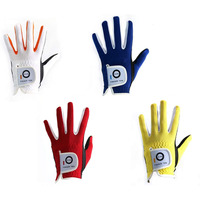Finger Ten Junior Kids Dura Feel White Blue Red Yellow Golf Gloves Extra Value 2 Pack (Large White, Left)