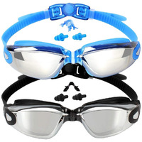 Eversport Kids Swim Goggles, Pack Of 2 Swimming Goggles For Children Teens, Anti-Fog Anti-Uv Youth Swim Glasses Leak Proof For Age4-16