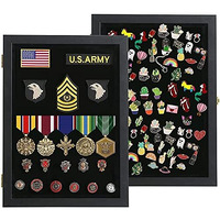Verani Pin Display Case - 14X19 Pin Collection Display With 98% Uv Protection Acrylic Door For Military Medals, Beach Tags, Jewelry Pins, Pin Gift, Insignia Ribbons, Pin Enthusiast Collectibles, Black