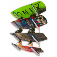 Storeyourboard Wakeboard Wall Storage Rack, Metal Adjustable 4 Wakeboard And Wakesurf Mount