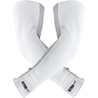 Nxtrnd Air-Tek Arm Sleeves, Breathable Football Arm Sleeves, Compression Arm Sleeves For Men, Sold As A Pair (Medium, White)