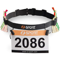 Rj-Sport Race Number Belt - Triathlon Race Belt Bib Holder With 6 Energy Gel Loops For Triathalon, Marathon, Running And Cycling