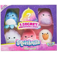 Squishville By Original Squishmallows Beach Day Squad Plush - Six 2-Inch Squishmallows Plush Including Mauricio, Deniz, Cosmina, Shauna, Chester, And A Surprise Squishmallow