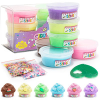 Yastant Butter Slime Kit For Girls And Boys, Safe And Fluffy Cloud Slime For Kids, Stress Relief Kids Slime Toy For Adults Anxiety, Stretchy And Non-Sticky Slime Pack Of 6