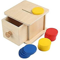 Adena Montessori Infant Toddlers Coin Box Montessori Toys For 6-12 Months Baby (Typical - Drawer Comes Out)