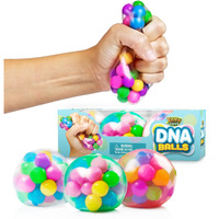 Yoya Toys Dna Balls - Fidget Stress Balls Set - 3 Pack - Colorful Jelly Beads And Squishy Rubber Balls - Squishies For Girls And Boys, And Adults - Sensory Toys For Autistic Children - Water Orbs Toys