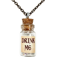 Umbrellalaboratory Alice In Wonderland Fairy Glow In The Dark Kawaii Necklace-Drink Me Handmade Label Sticker