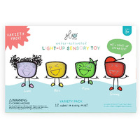 Glo Pals Water-Activated Light-Up Cubes For Sensory Play - 12 Pack