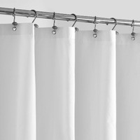 Alyvia Spring Waterproof Fabric Shower Curtain Liner With 3 Magnets - Soft & Light-Weight, Hotel Quality & Machine Washable - Standard Size 70X72, White