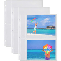 Dunwell Photo Album Refills 5X7 - (25 Pack), For 100 Pictures, Photo Sleeve Inserts For 3-Ring Binder, 2-Pocket Photo Page For 5 X 7 Photographs, Postcards, Recipe Cards