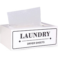 Dryer Sheet Holder Dispenser Container, Space Saving Laundry Room Organization And Storage, Farmhouse Laundry Dryer Sheets Holder For Laundry Room Decor, Fabric Softener Dispenser Containers, White