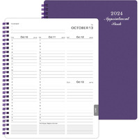 2024 Weekly Appointment Book & Planner - Daily Hourly Planner 2024 With Twin-Wire Binding, 8" X 10", Appointment Book From January 2024- December 2024, Hourly Interval, Lay - Flat, Round Corner, Thick Paper - Purple