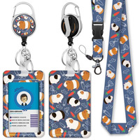 Hamster Lanyards For Id Badges, Id Badge Holder With Breakaway Lanyard, Guinea Pig Cute Badge Lanyard With Retractable Badge Reel Clip, Women Teacher Doctor Office