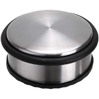 Sumnacon Heavy Duty Floor Door Stopper No Drill, Durability Stainless Steel Door Stops With Anti-Skid Rubber - Contemporary Decorative Safety Door Wedge For Home Office Commercial Industrial, Silver