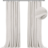 100% Blackout Shield Linen Blackout Curtains 108 Inches Long 2 Panels Set, Clip Rings/Rod Pocket Blackout Curtains No Light, Black Out Curtains & Drapes For Bedroom, 50 Inches Wide Each Panel, Beige