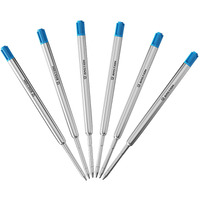 Bastion Pen Refill Ballpoint Blue | Replacement For All Bastion Bolt Action Pens | Standard Pen Ink Refills Cartridge (Blue 6 Pc)