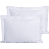 Flxxie Microfiber Standard Pillow Shams Set Of 2, Fade, Wrinkle And Shrinkage Resistant Soft Pillow Covers With Envelope Closure Euro Sham Covers (White, 20 X 26 Inches)