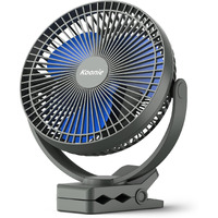Koonie 10000Mah Rechargeable Portable Fan, 8-Inch Battery Operated Small Clip On Fan, Usb Car Fan 4 Speeds, Sturdy Clamp For Office Desk Golf Cart Stroller Outdoor Travel Camping Tent Gym Treadmill