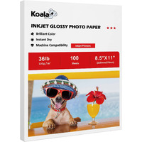 Koala Glossy Thin Inkjet Printer Paper For Diy Chip Bag And Print Brochure Flyer 8.5X11 Inches Glossy 100 Sheets 36Lb