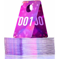 Live Plastic Number Tags Consecutive Live Number Tag,1.97X3.15 Inch (5X8Cm),Normal And Reverse Mirror Image Number Cards For Live Sales, Hanger Cards For Clothes, Reusable (1-200, Pink Spots)